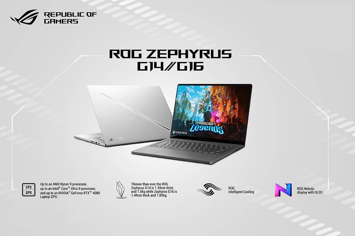 ROG Zephyrus G14 and G16