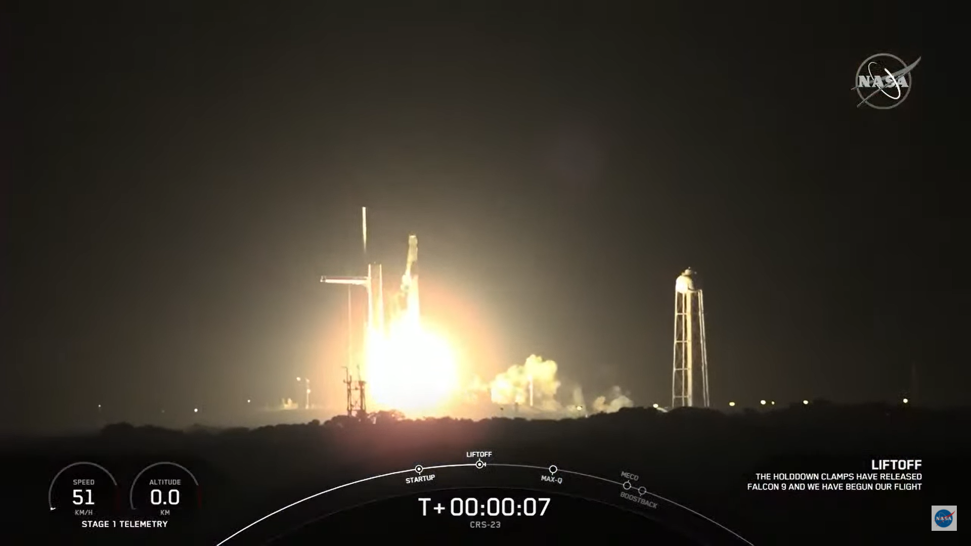 Launch of SpaceX Falcon 9 carrying cube satellites Maya-3 and Maya-4 to the International Space Station Photo captured via NASA Live stream