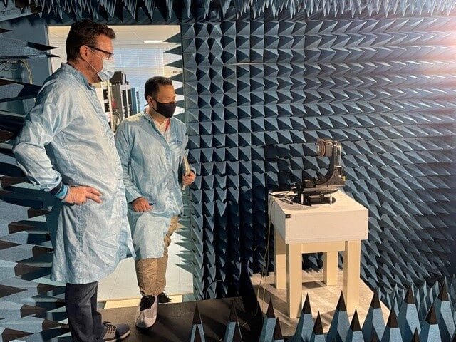 Anechoic Chamber testing of Patch Antenna. Photo courtesy of SSTL.