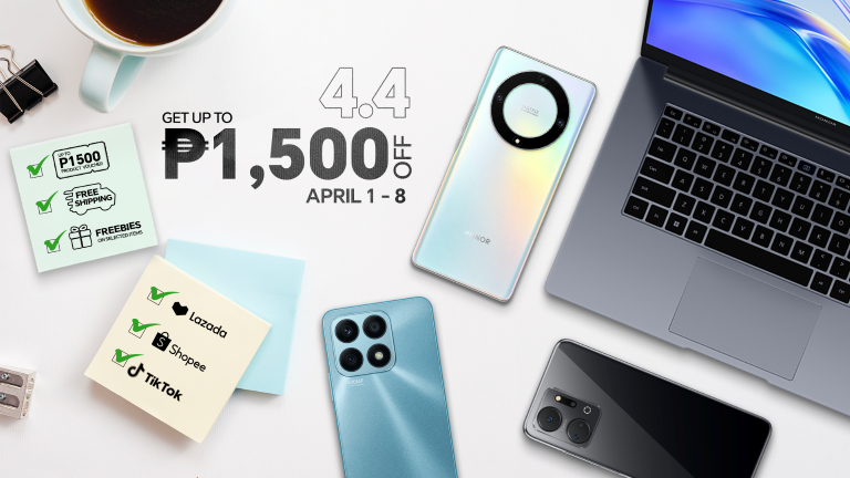 Up to ₱1,500 discount on HONOR gadgets this 4.4 Sale!
